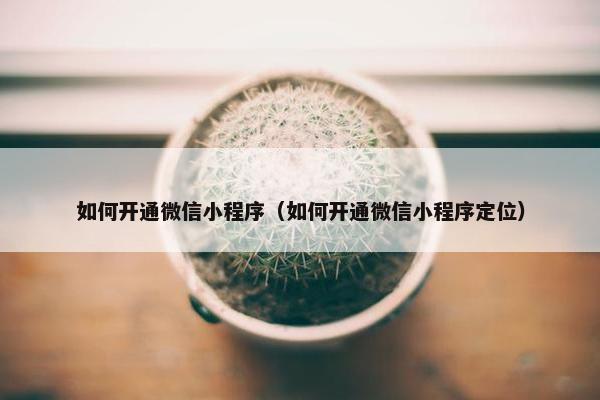 如何开通微信小程序（如何开通微信小程序定位）