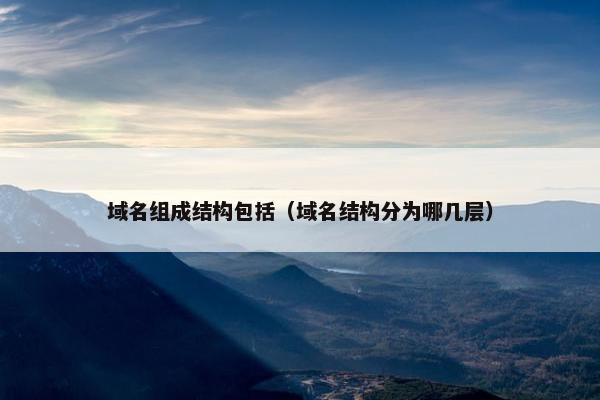 域名组成结构包括（域名结构分为哪几层）