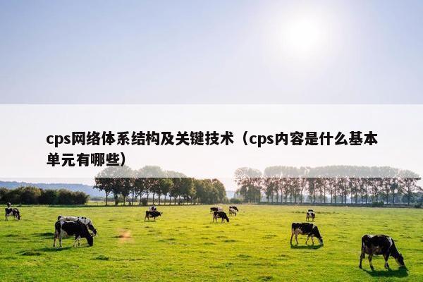 cps网络体系结构及关键技术（cps内容是什么基本单元有哪些）