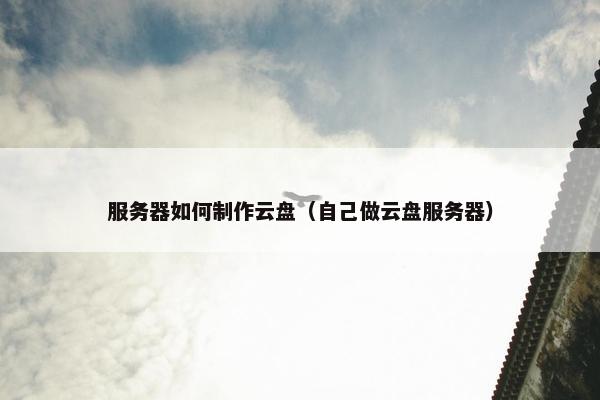 服务器如何制作云盘（自己做云盘服务器）