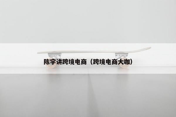陈宇讲跨境电商（跨境电商大咖）
