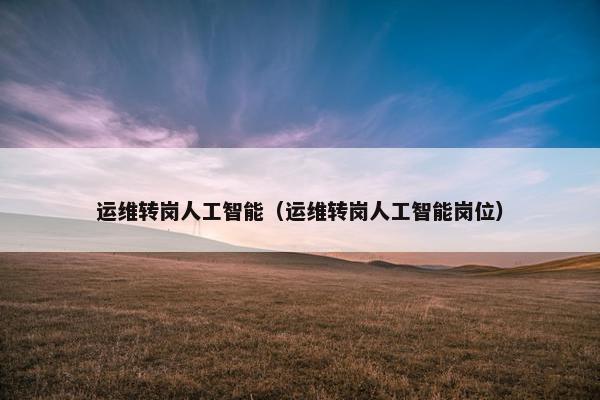 运维转岗人工智能（运维转岗人工智能岗位）