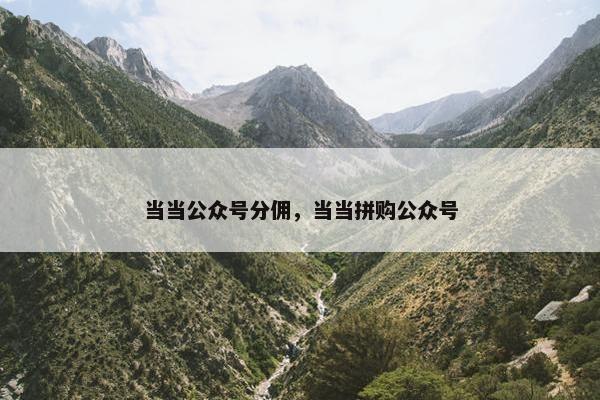 当当公众号分佣，当当拼购公众号