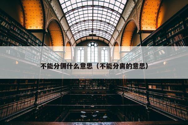 不能分佣什么意思（不能分离的意思）