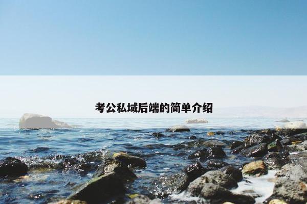 考公私域后端的简单介绍