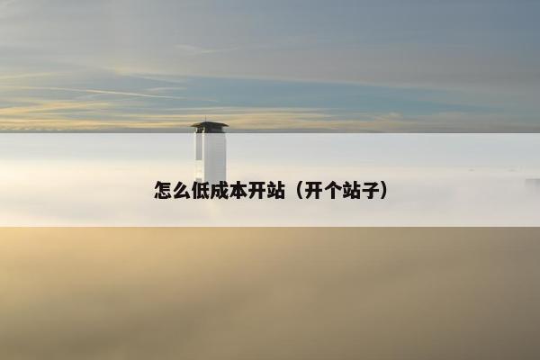 怎么低成本开站（开个站子）