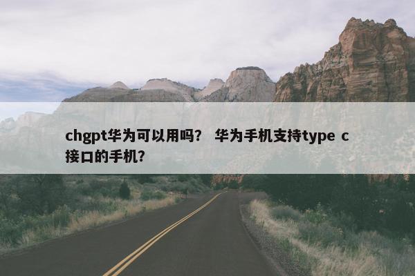 chgpt华为可以用吗？ 华为手机支持type c接口的手机？