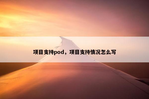 项目支持pod，项目支持情况怎么写