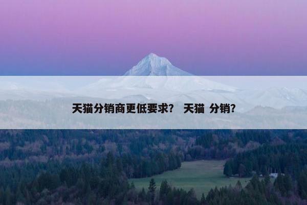 天猫分销商更低要求？ 天猫 分销？