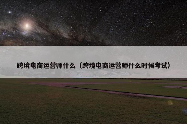 跨境电商运营师什么（跨境电商运营师什么时候考试）