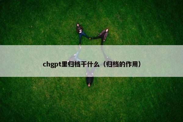 chgpt里归档干什么（归档的作用）