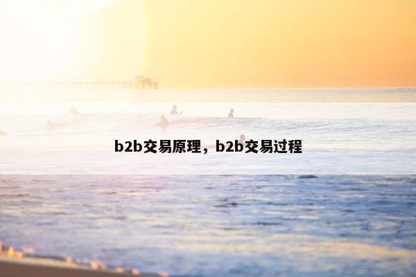 b2b交易原理，b2b交易过程