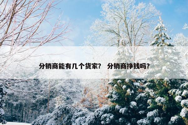 分销商能有几个货家？ 分销商挣钱吗？