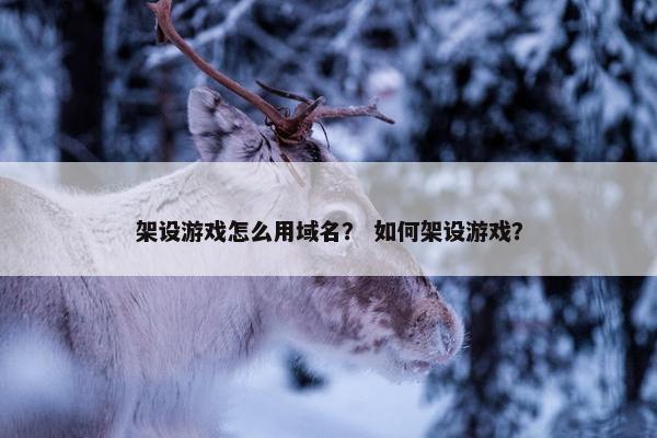 架设游戏怎么用域名？ 如何架设游戏？