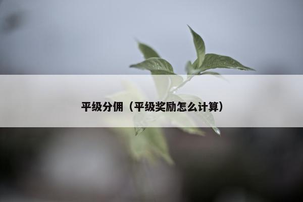 平级分佣（平级奖励怎么计算）