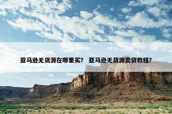 亚马逊无货源在哪里买？ 亚马逊无货源卖货教程？