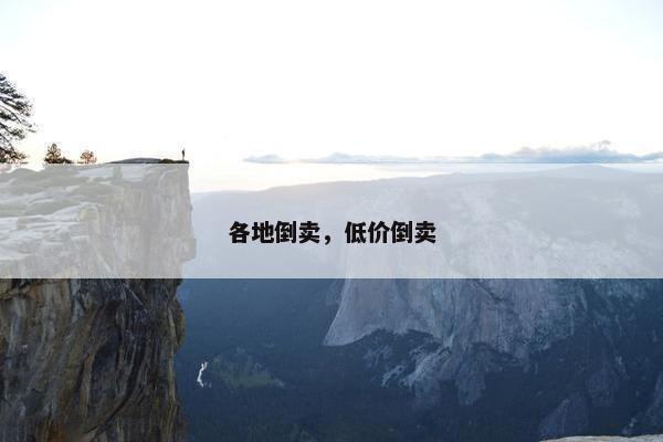 各地倒卖，低价倒卖