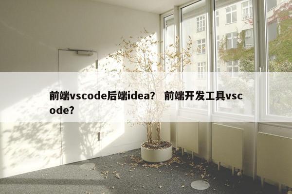 前端vscode后端idea？ 前端开发工具vscode？