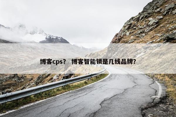 博客cps？ 博客智能锁是几线品牌？