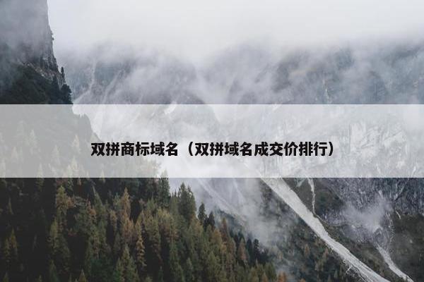 双拼商标域名（双拼域名成交价排行）