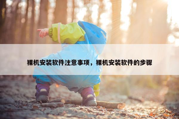 裸机安装软件注意事项，裸机安装软件的步骤