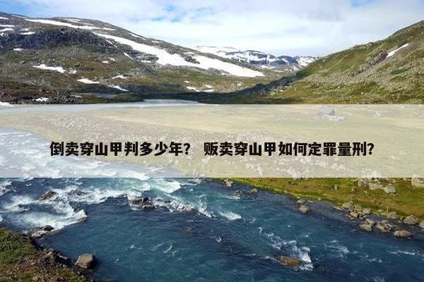 倒卖穿山甲判多少年？ 贩卖穿山甲如何定罪量刑？