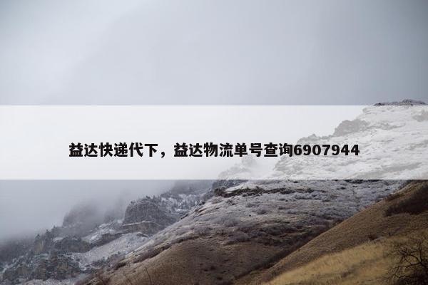 益达快递代下，益达物流单号查询6907944