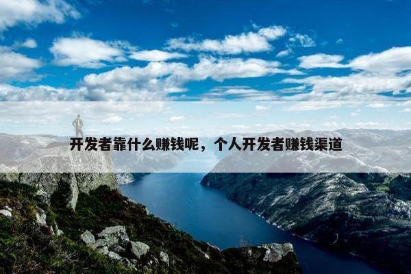 开发者靠什么赚钱呢，个人开发者赚钱渠道