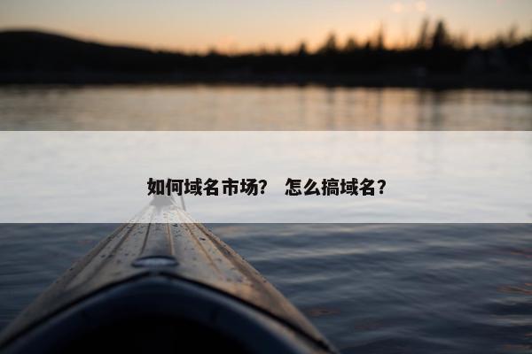 如何域名市场？ 怎么搞域名？