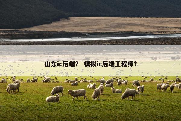 山东ic后端？ 模拟ic后端工程师？