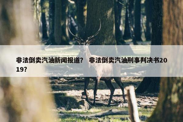 非法倒卖汽油新闻报道？ 非法倒卖汽油刑事判决书2019？