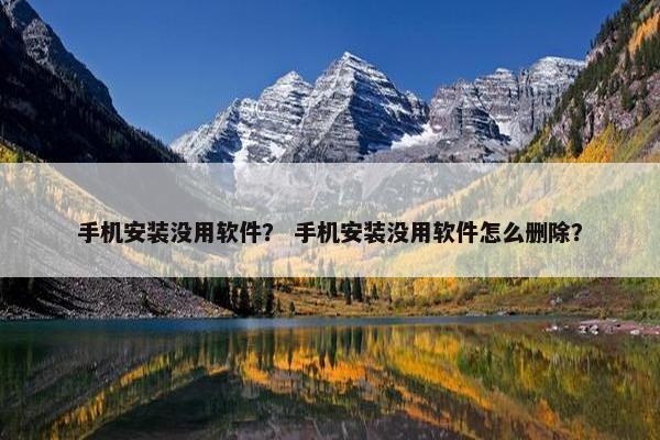 手机安装没用软件？ 手机安装没用软件怎么删除？