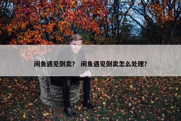 闲鱼遇见倒卖？ 闲鱼遇见倒卖怎么处理？