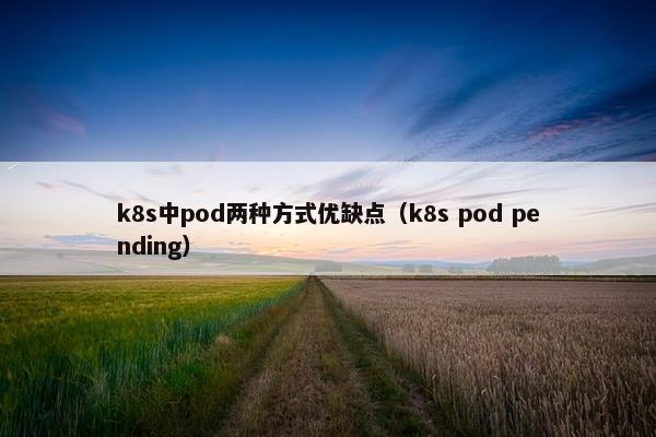 k8s中pod两种方式优缺点（k8s pod pending）