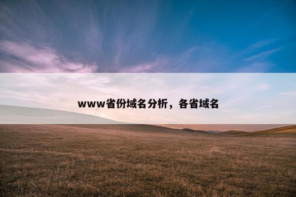 www省份域名分析，各省域名