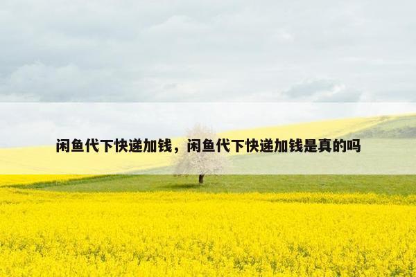 闲鱼代下快递加钱，闲鱼代下快递加钱是真的吗