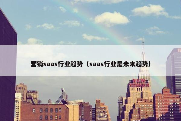 营销saas行业趋势（saas行业是未来趋势）