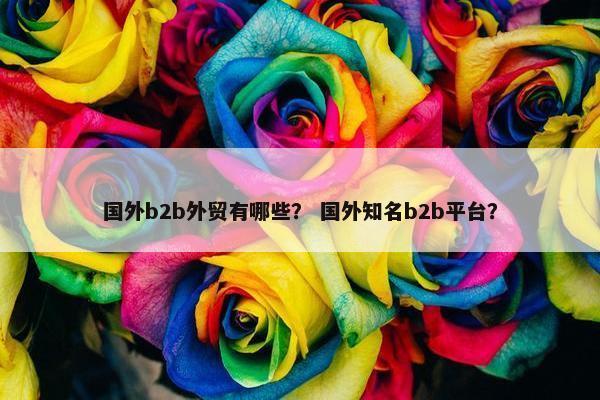 国外b2b外贸有哪些？ 国外知名b2b平台？