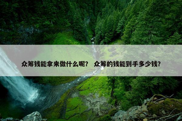 众筹钱能拿来做什么呢? 众筹的钱能到手多少钱? 众筹钱能拿来做什么呢? 众筹的钱能到手多少钱?