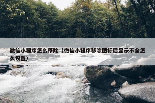 微信小程序怎么移除（微信小程序移除图标后显示不全怎么设置）