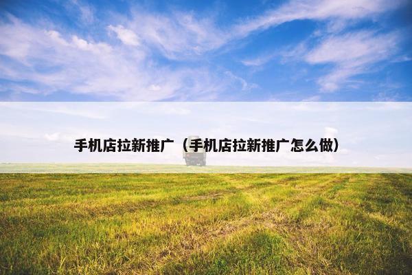 手机店拉新推广（手机店拉新推广怎么做）