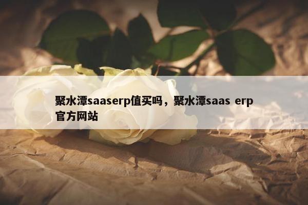 聚水潭saaserp值买吗，聚水潭saas erp官方网站