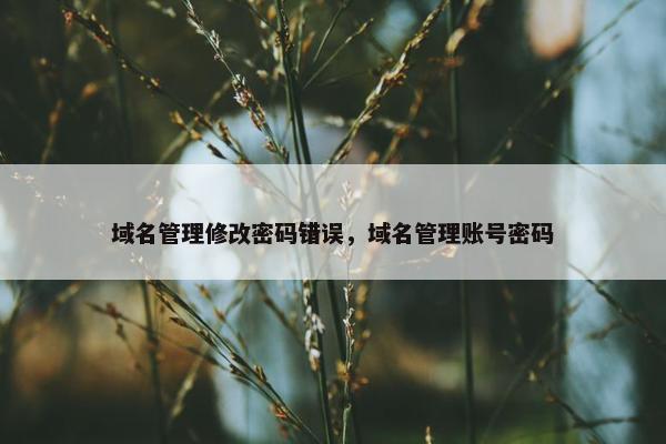域名管理修改密码错误，域名管理账号密码