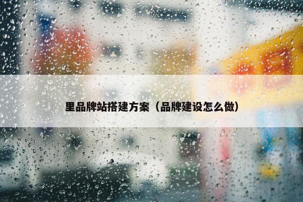 里品牌站搭建方案（品牌建设怎么做）