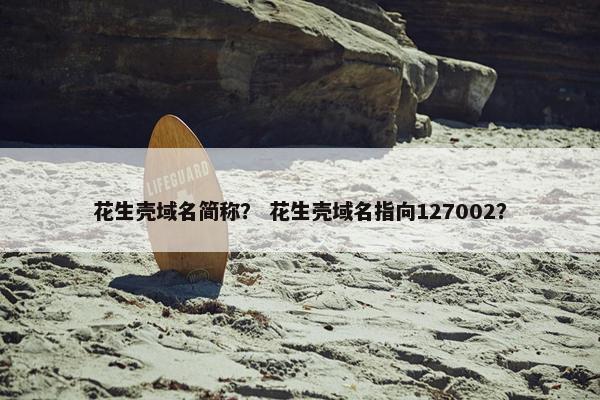 花生壳域名简称？ 花生壳域名指向127002？