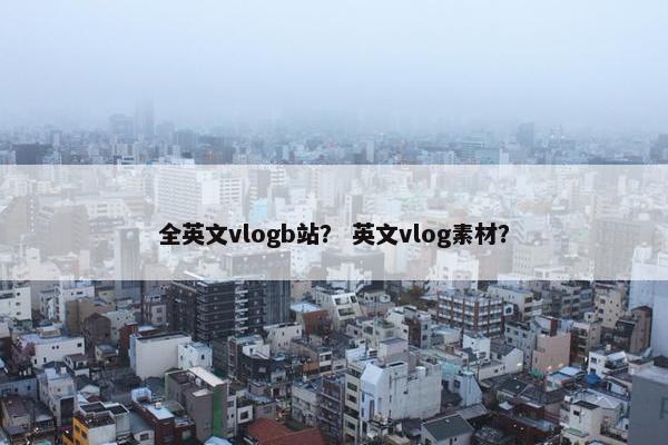 全英文vlogb站？ 英文vlog素材？