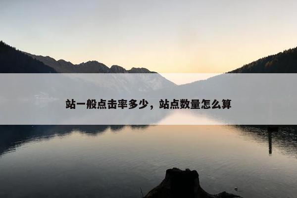 站一般点击率多少，站点数量怎么算