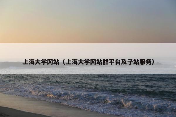 上海大学网站（上海大学网站群平台及子站服务）