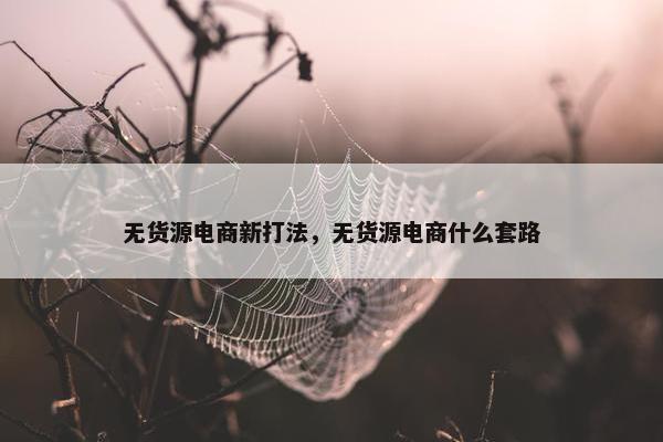 无货源电商新打法，无货源电商什么套路