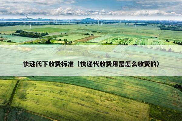 快递代下收费标准（快递代收费用是怎么收费的）